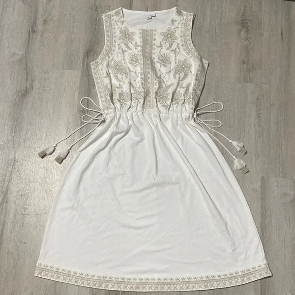 J. Jill | Dresses | J Jill Embroidered Dress Drawstring Waist | Poshmark